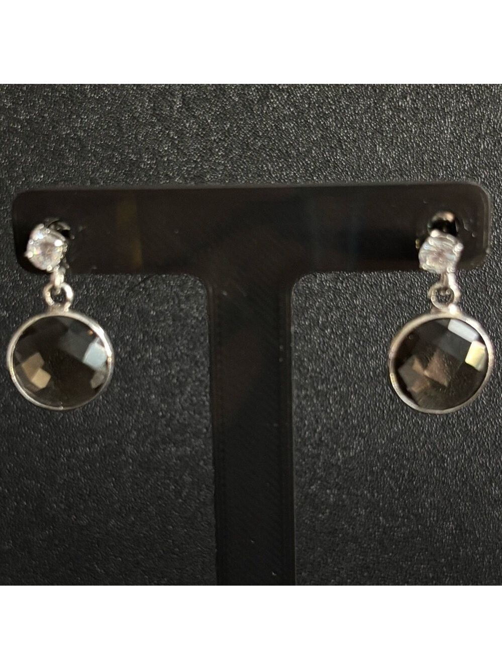 Elegant Silver and Black Drop Earrings